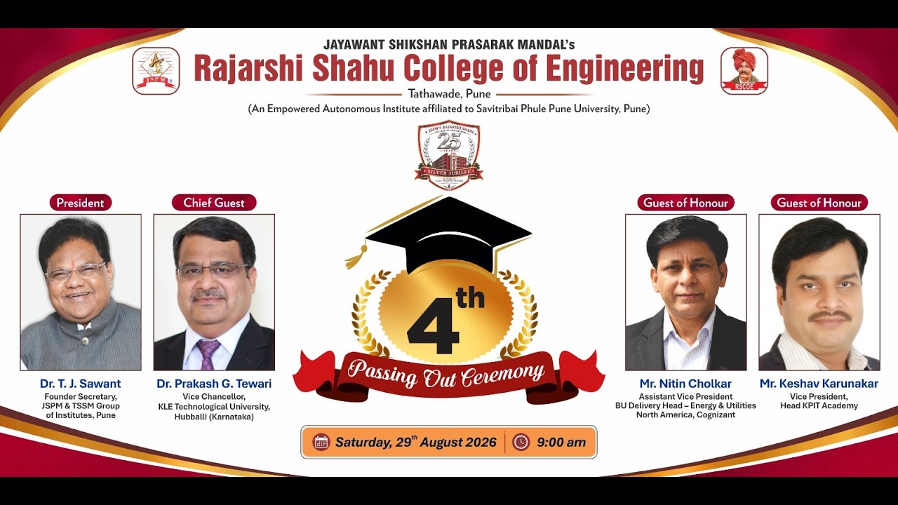 4th Passing Out Ceremony | JSPM's Rajarshi Shahu College Of Engineering | Batch 2026