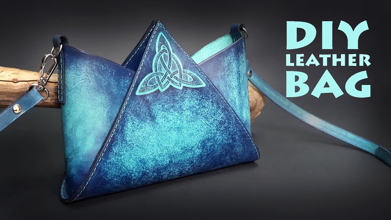 Making a Triangle Bag | How to make leather shoulder bag | PDF Leather Pattern