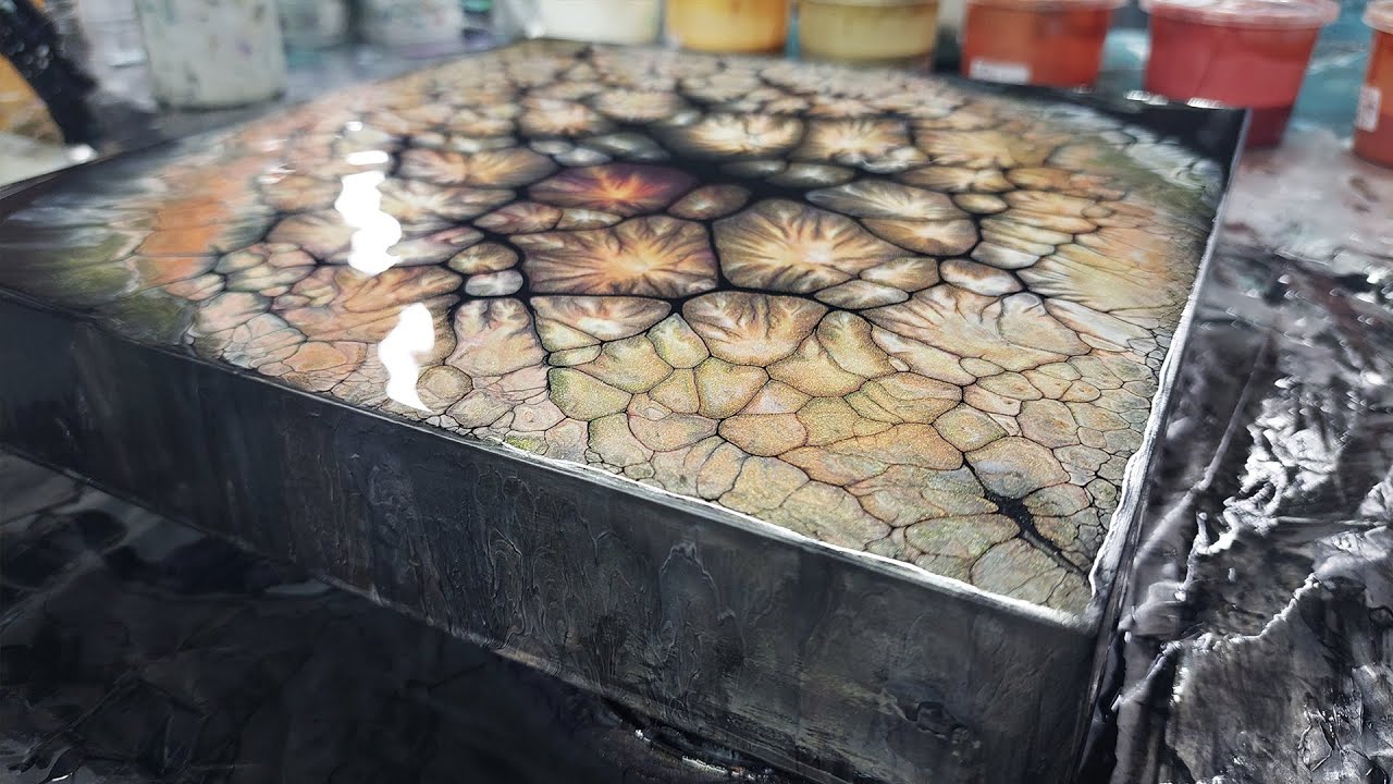 Earthy Metallic Pearls 🤩 Extraordinary! No Satin Enamels! Acrylic Pearl Pour Painting