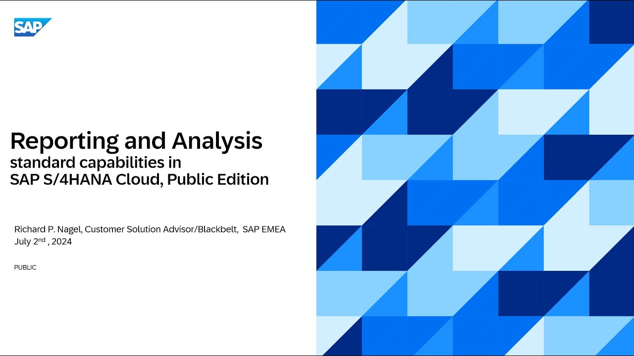 Reporting Analytics in SAP S/4HANA Cloud, Public Edition 2402