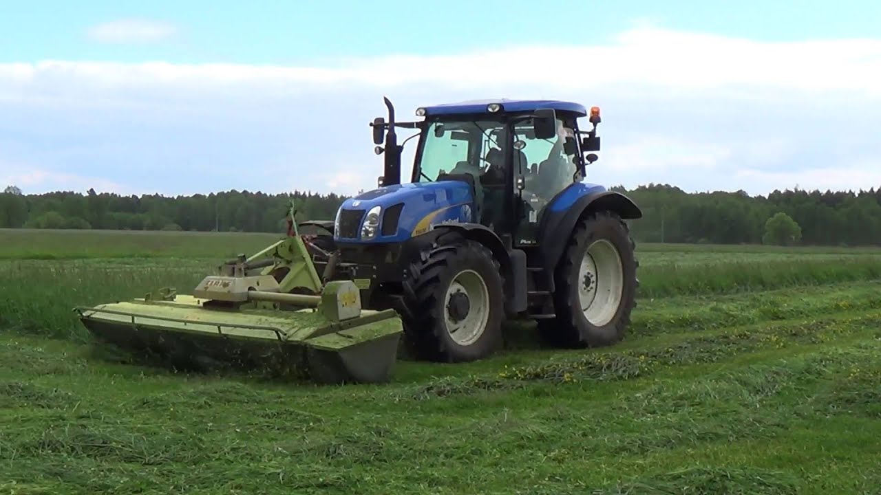 Koszenie Trawy  NEW HOLLAND T6030, CLAAS CORTO 3100f, SAMASZ Z 010/2 H [Engine Sound]