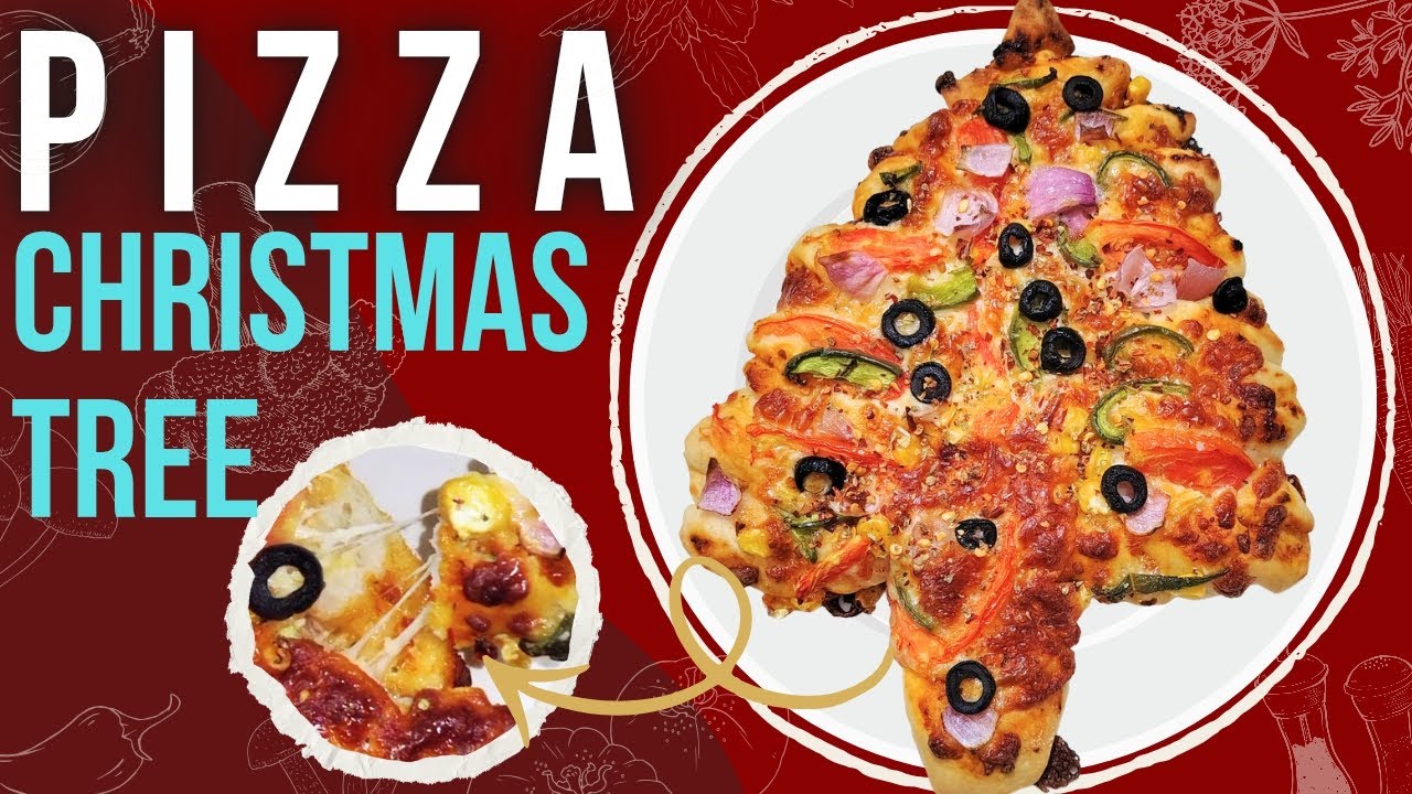 Cheesey Christmas Pizza || Pizza Recipe || How to make Pizza at home without oven #pizza