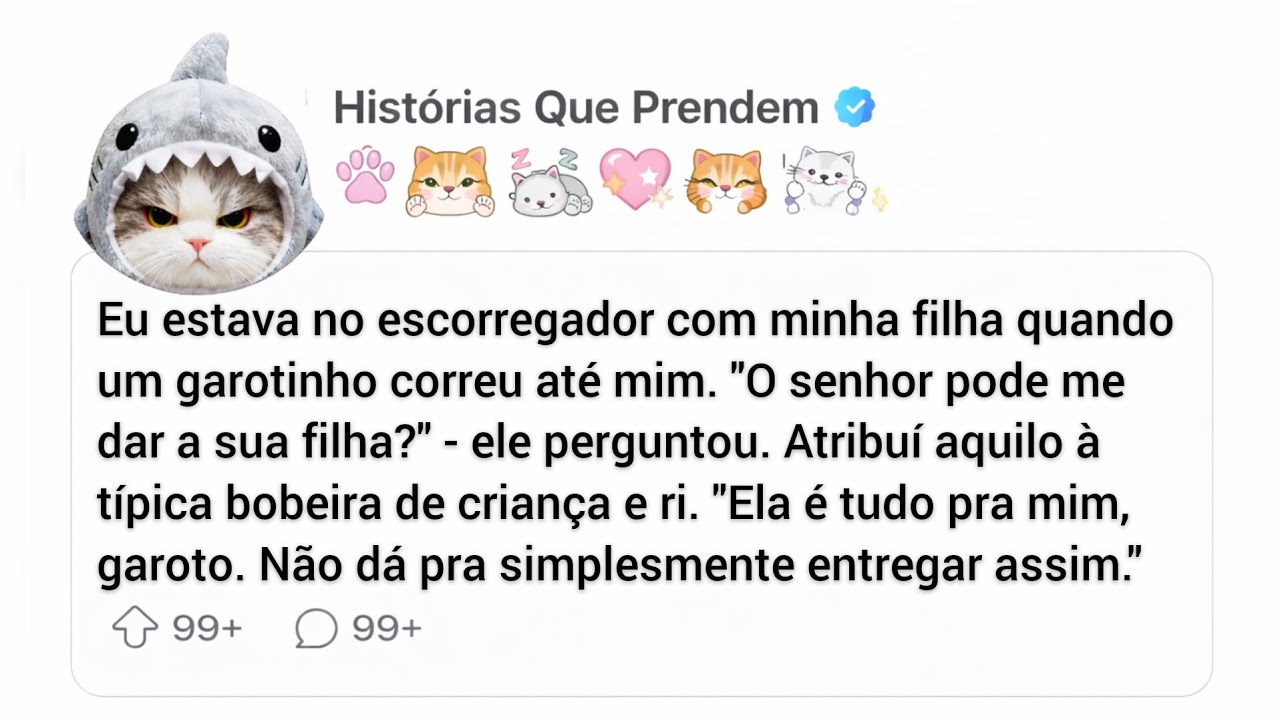 Eu estava no escorregador com minha filha quando um garotinho correu até mim. 