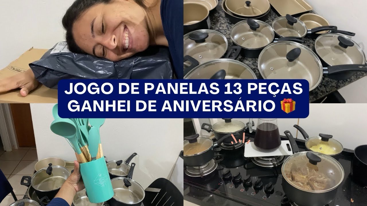 COMPRINHAS PARA COZINHA NA SHOPEE ❤️ Ganhei de Aniversário | JOGO DE PANELAS IMPERIAL | UTENSÍLIOS