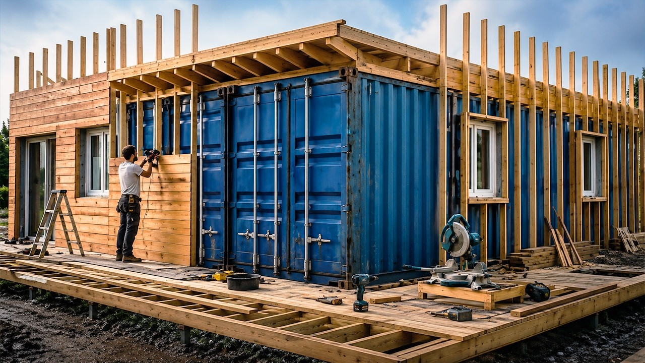 He Turned 4 Shipping Containers Into a Luxury Home | Start to Finish by @JulienMalara