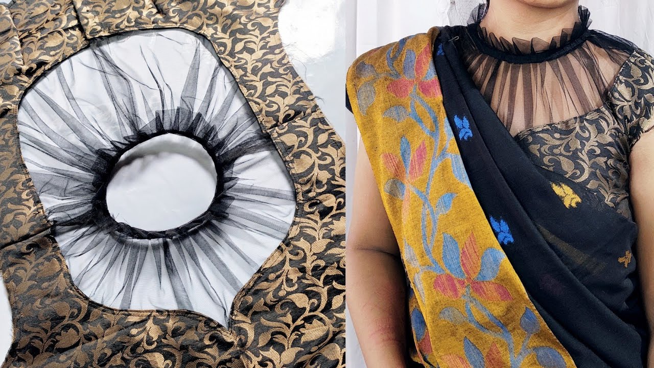 New Pattern Neckline | Net Blouse Design | Easy Neckline✨