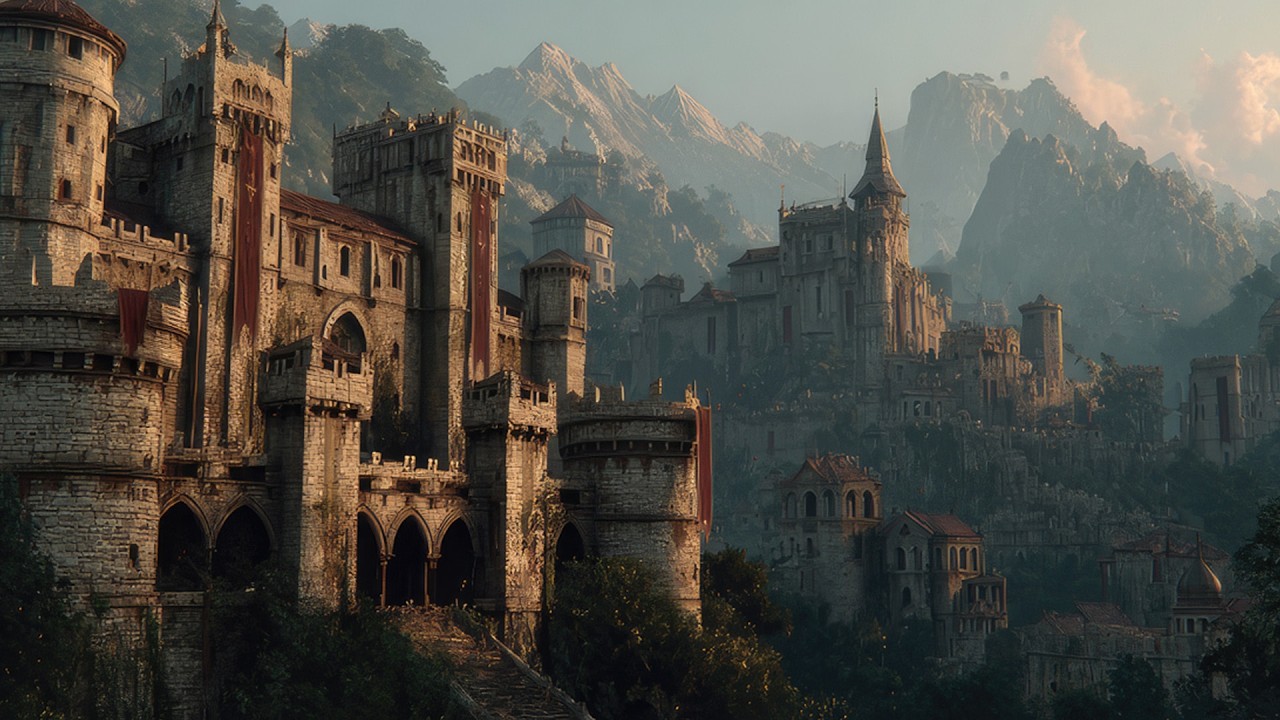 Gentle Celtic Medieval Ambience | Timeless Stone Fortress in a Serene Valley