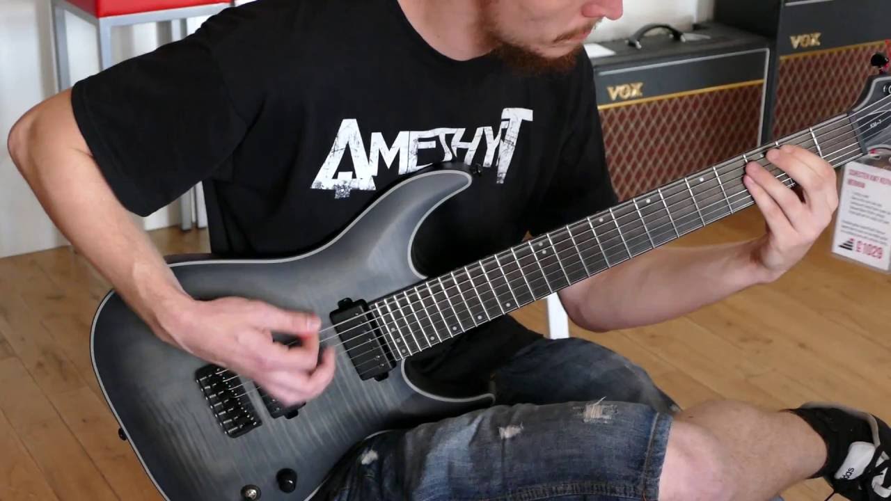 Metal rhythm on a Schecter KM7 Keith Merrow signature