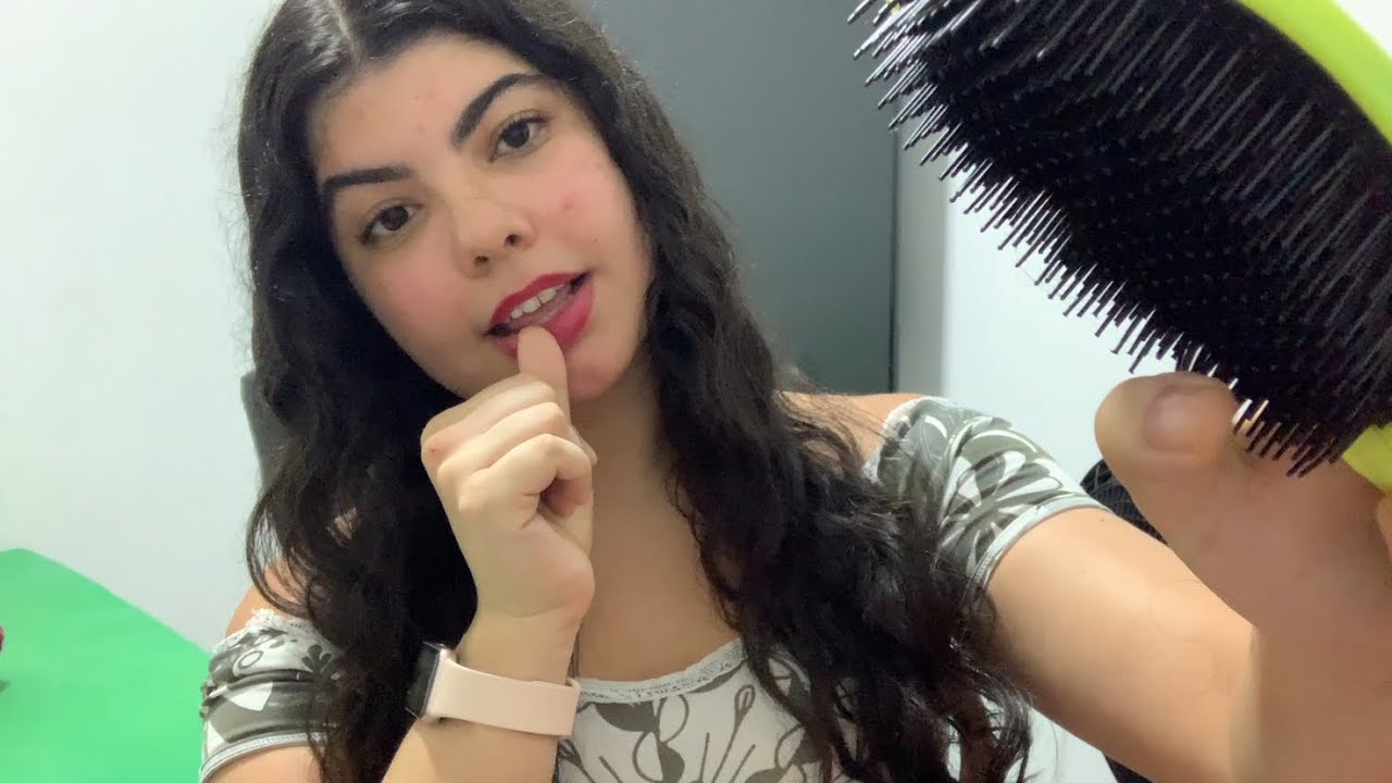 Asmr caseiro: Fazendo seu penteado + Clips invisíveis 🎀🖇️