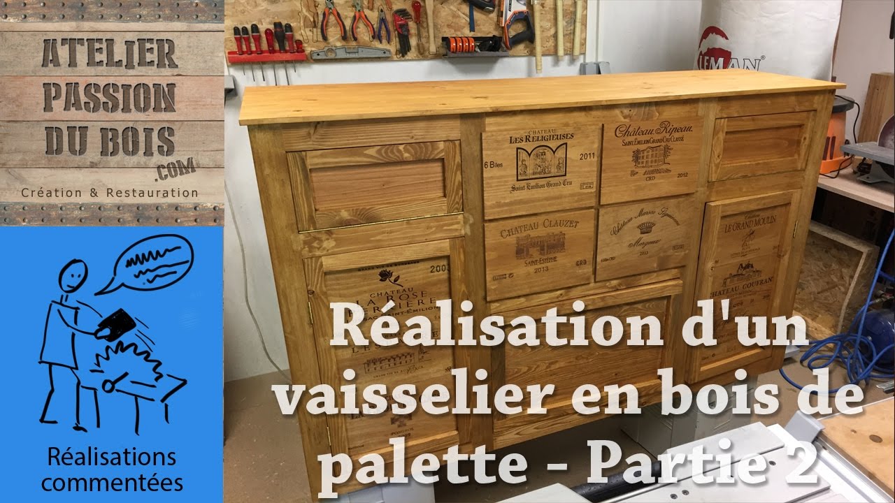 Réalisation d'un vaisselier en bois de palette - Les parements, tiroirs et portes (partie 2)