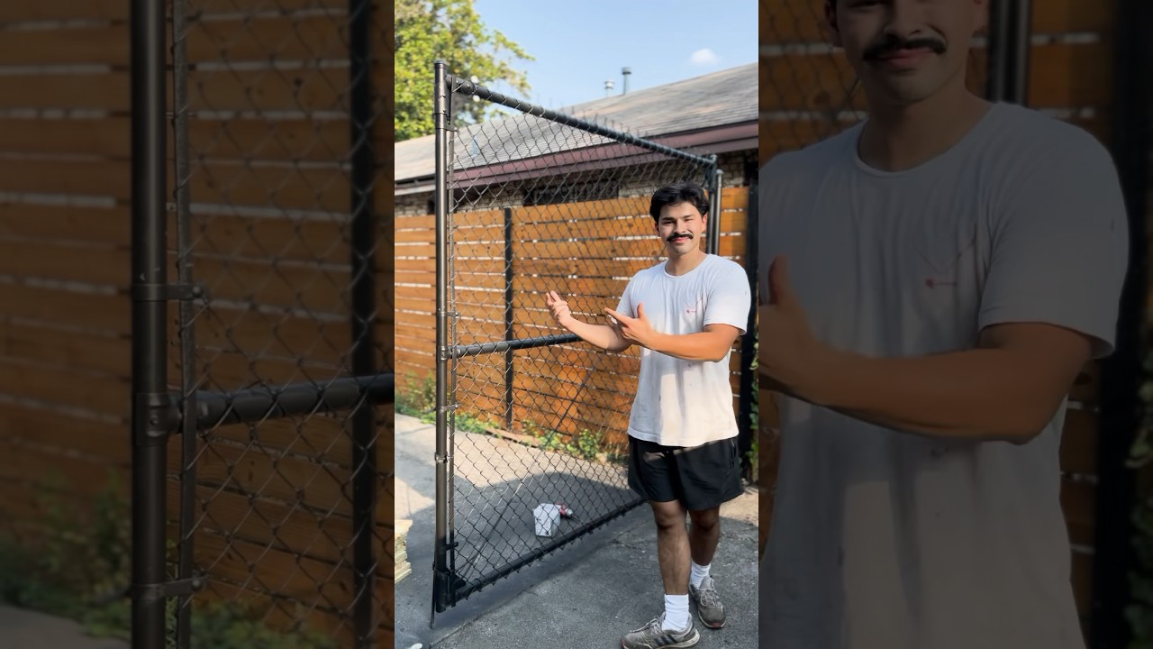 Transforming a chain link fence to a wooden fence #diy #homeimprovement #housedesign