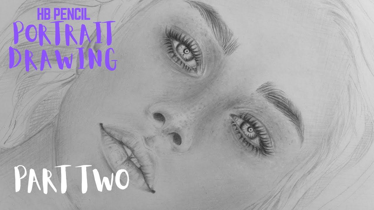 Drawing and shading a female face with graphite pencil [part 2]