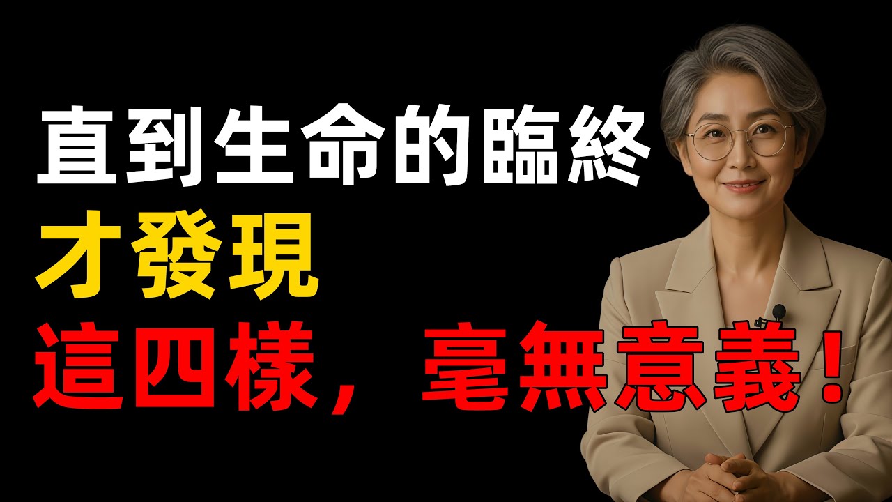 直到生命臨終，才發現這四樣並無意義!