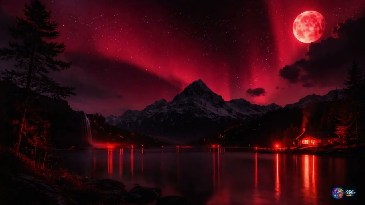 🔴 8 Hours Red Color Therapy ❤️ Relaxing Sleep Music | 194 Hz | Healing Ambient