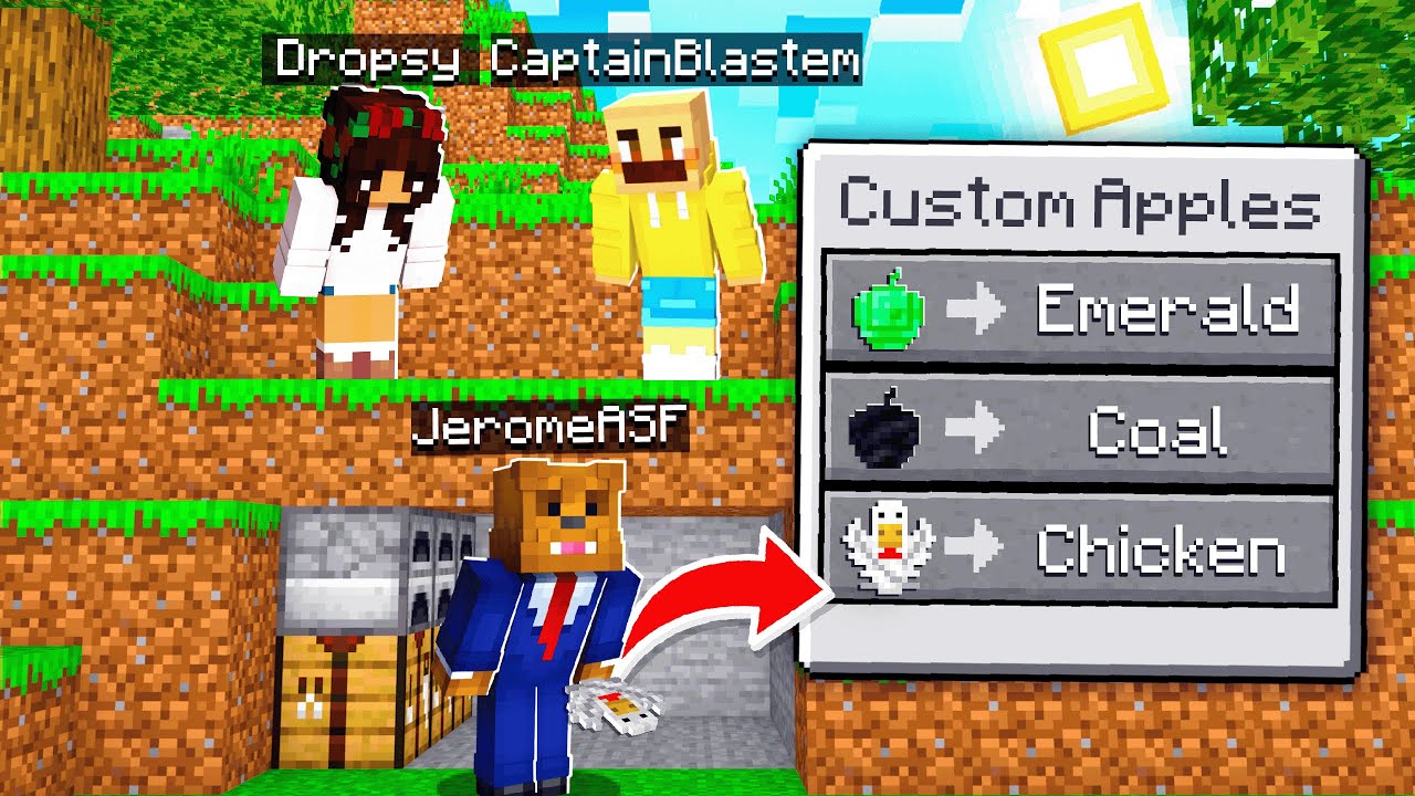 Minecraft Manhunt, But I Can Craft CUSTOM Apples