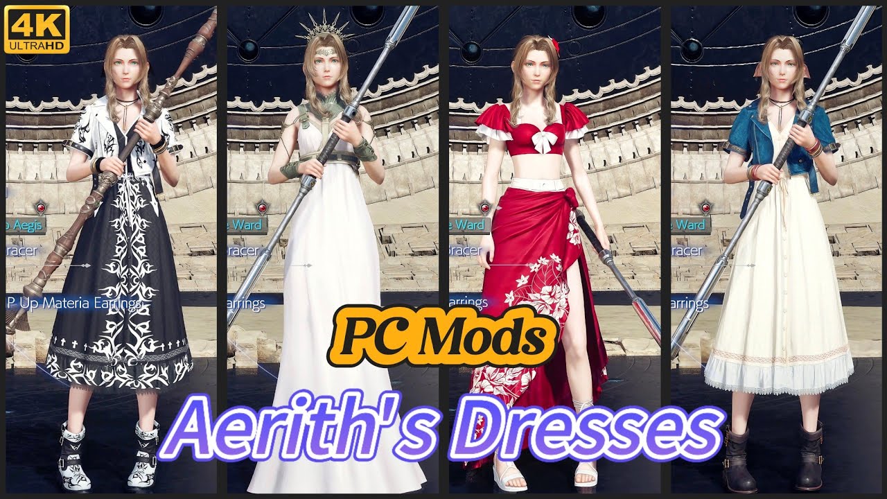 FF7 Rebirth Aerith Dresses PC Mods #4k