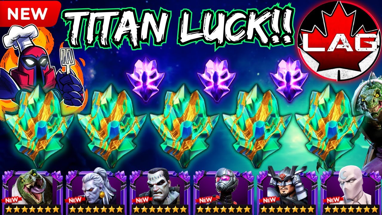 🍀CEO LUCK! Huge 7🌟& Titan Crystal Opening Opening! NEW Pools of OP Champions! Hunting Lizard! - MCOC