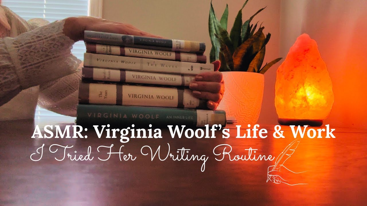 ASMR Virginia Woolf’s Books and Writing Routine (soft spoken, page turning, tapping, whispering)
