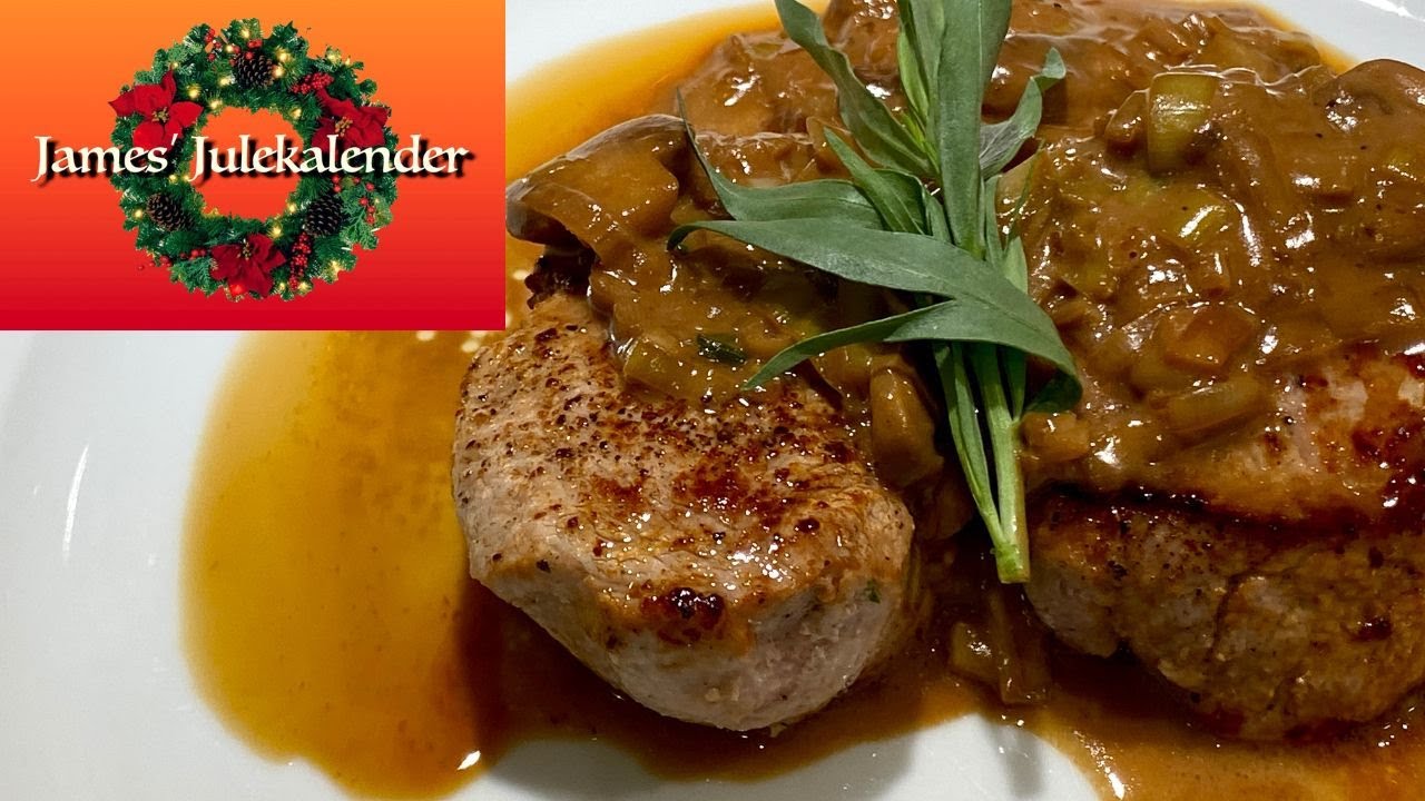 Mørbradbøffer med champignon og porre