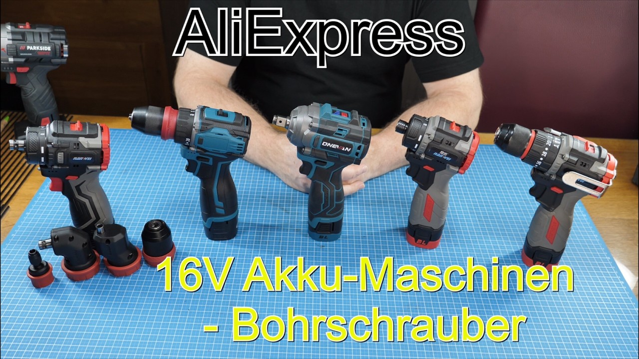AliExpress 16V Akku Maschinen  - Bohrschrauber - besser als die X12V-Team  Lidl Parkside?