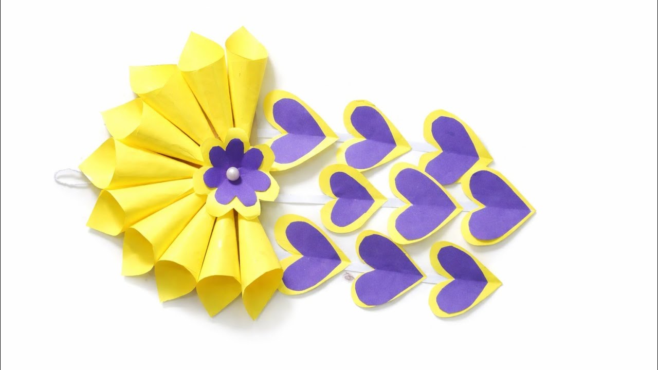 🌼 Amazing Paper Flower Wall Hanging | Easy DIY Craft at Home 💛✨