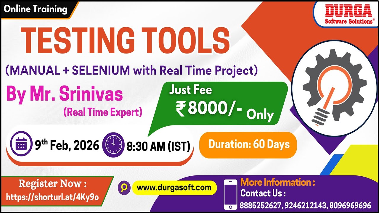 TESTING TOOLS Online Training @ DURGASOFT