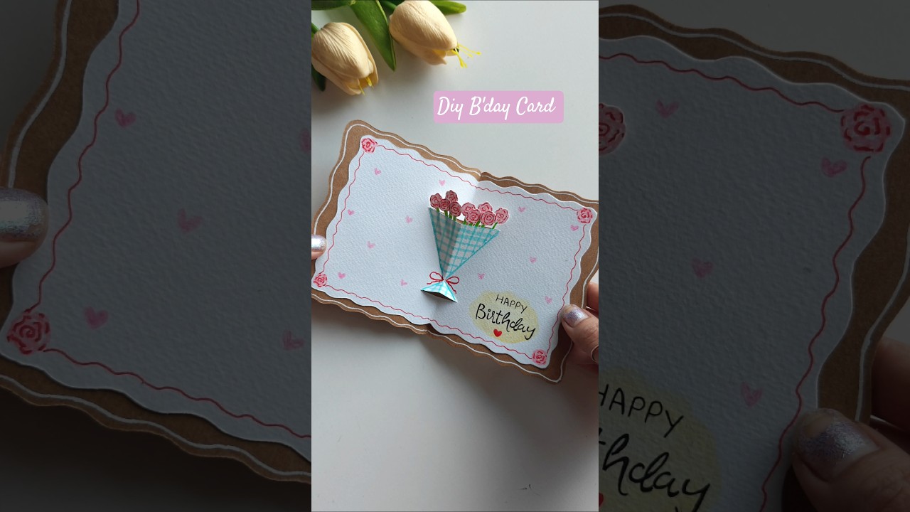 CUTE POP UP Handmade Birthday Card With Bouquet creation!