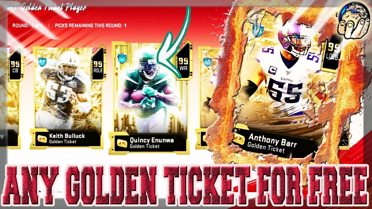 FREE GOLDEN TICKET PACK! CHOOSE ANY 1 OF 24 GOLDEN TICKETS FOR FREE! [MADDEN 20 ULTIMATE TEAM]