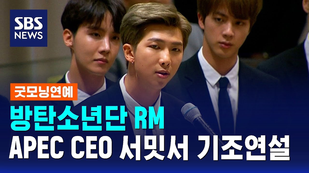 방탄소년단 RM, APEC CEO 서밋서 기조연설 / SBS / 굿모닝연예