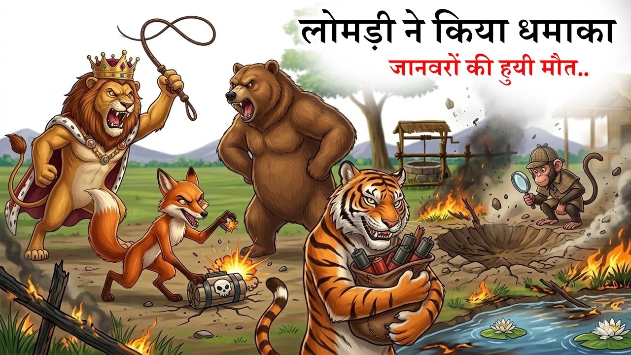 लोमड़ी ने ऐसा क्यूँ किया ?😱 | लोमड़ी और बाघ की साजिश | शेर का खौफनाक न्याय | Emotional Jungle Story