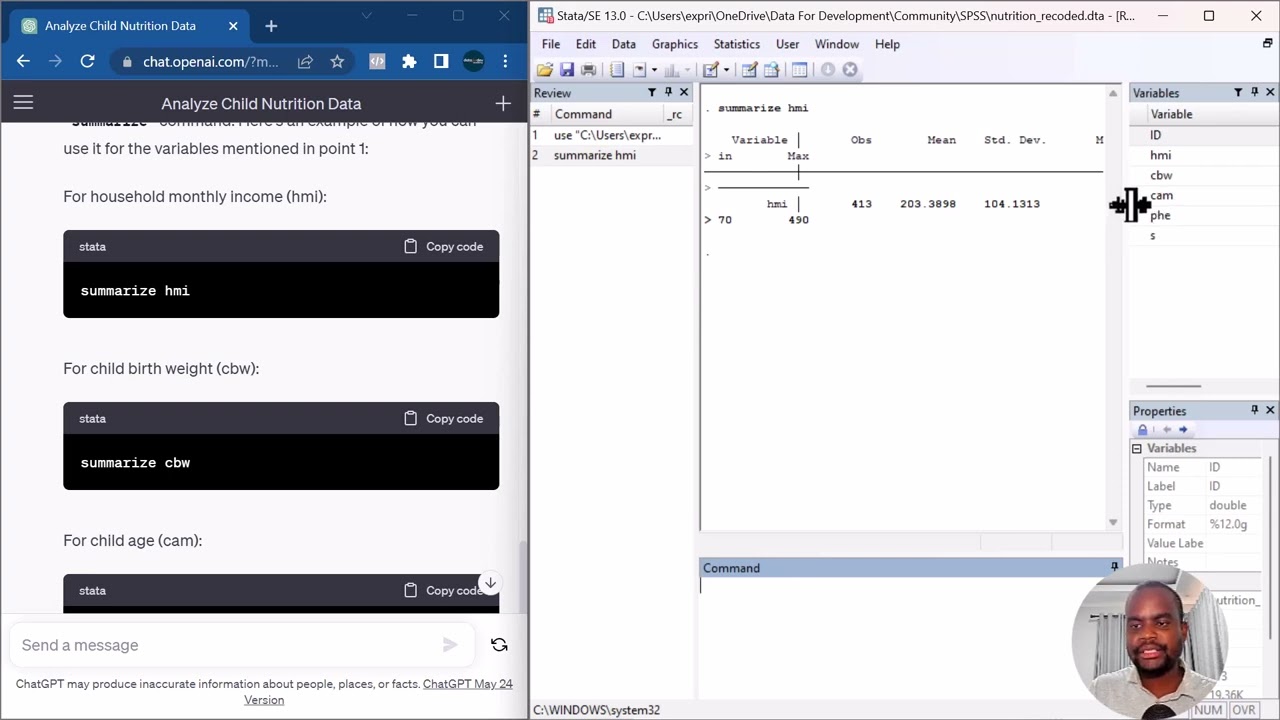 How to analyze data in STATA with the help of ChatGPT