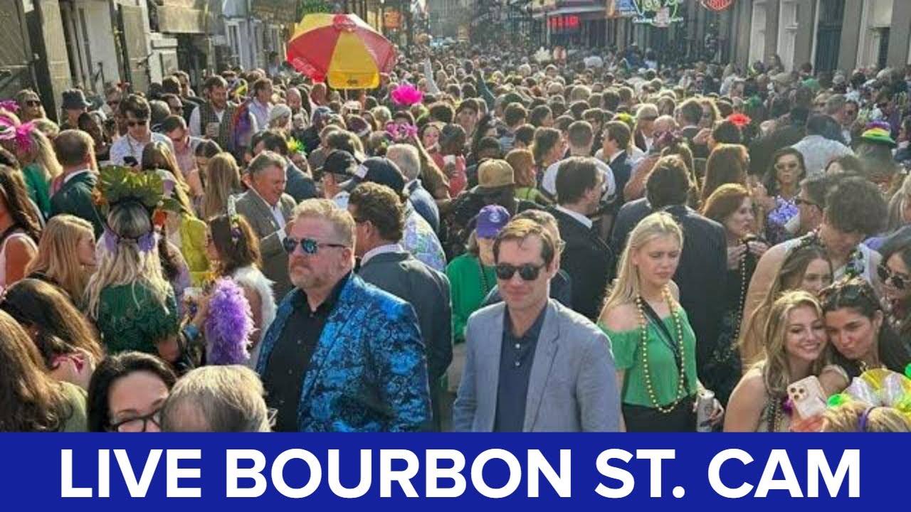 Live New Orleans Bourbon Street Camera during Mardi Gras