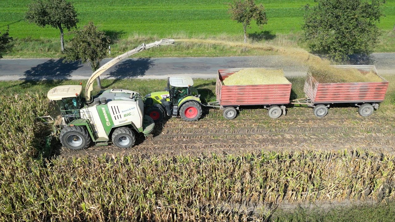 KRONE BIG X 700 am Mais häckseln / Abfahrer CASE & CLAAS / Osters & Voß / 4K