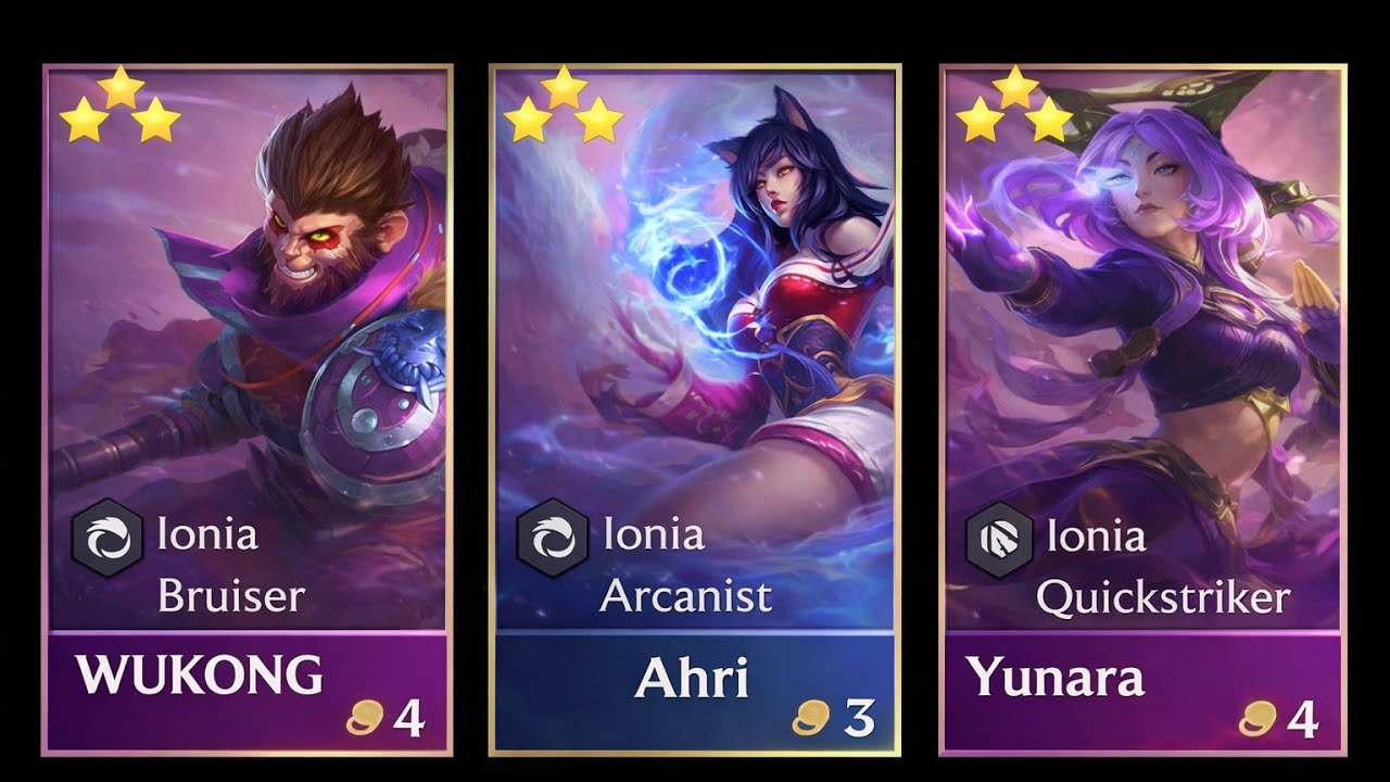 WUKONG 3⭐ + YUNARA 3⭐ 7 IONIA VS 10 NOXUS (TFT SET 16)