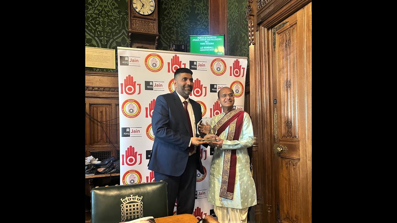 OneJAIN Young Achiever Award 2025 - British Parliament, London, UK - Dr Saurabh Maheshkumar Shah