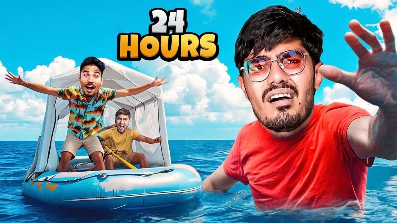 24 Hours Camping in Water Challenge   रात को सांप ने हालत ख़राब कर दी🐍😱   Will We Survive