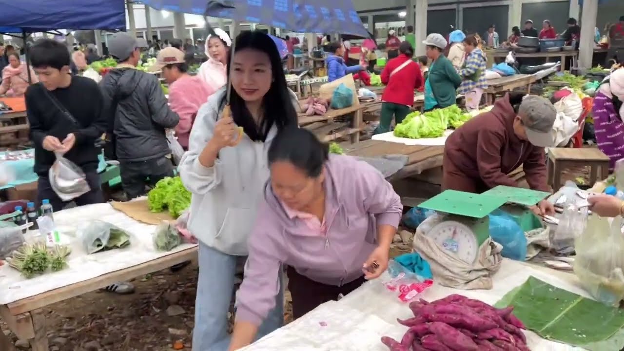 ຕະຫລາດຊຸມຊົນຫນອງຂຽວເມືອງງອຍ/ตลาดชุมชนหนองเขียวเมืองงอย/Lao local market in NongKhiaw