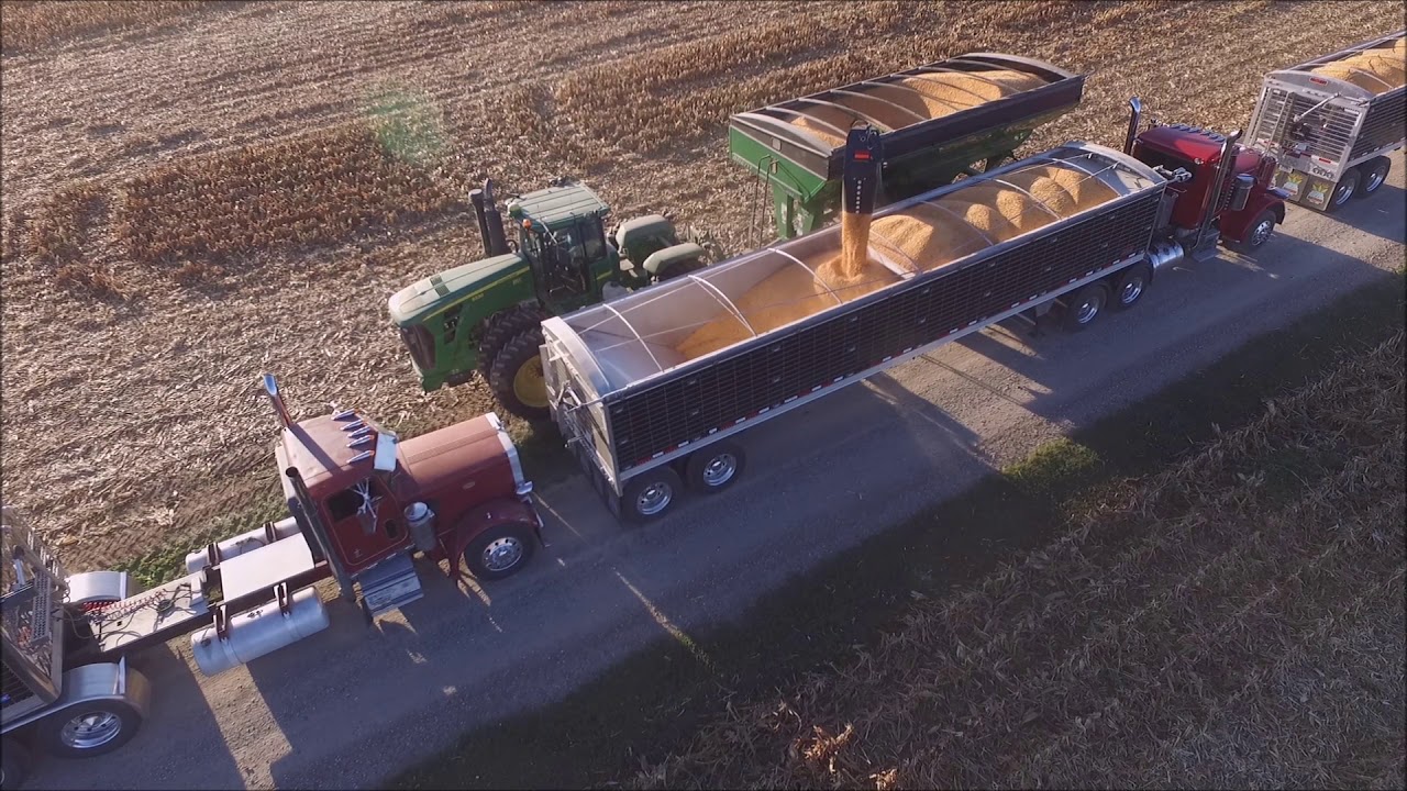 MYERS FARMS BROWNSVILLE, INDIANA SHELLING CORN SEPT 30, 2017 DRONE VIDEO
