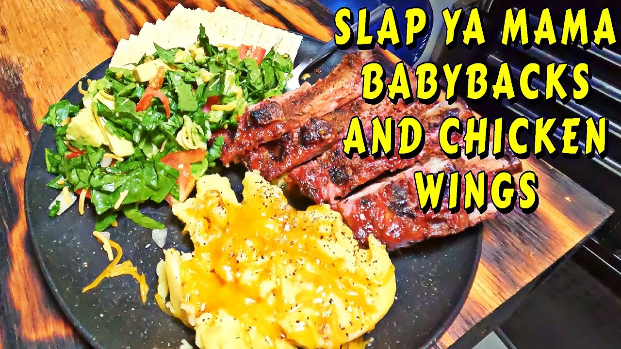 SLAP YA MAMA BABYBACK RIBS AND CHICKEN WINGS | GRILLING, BIG GREEN EGG