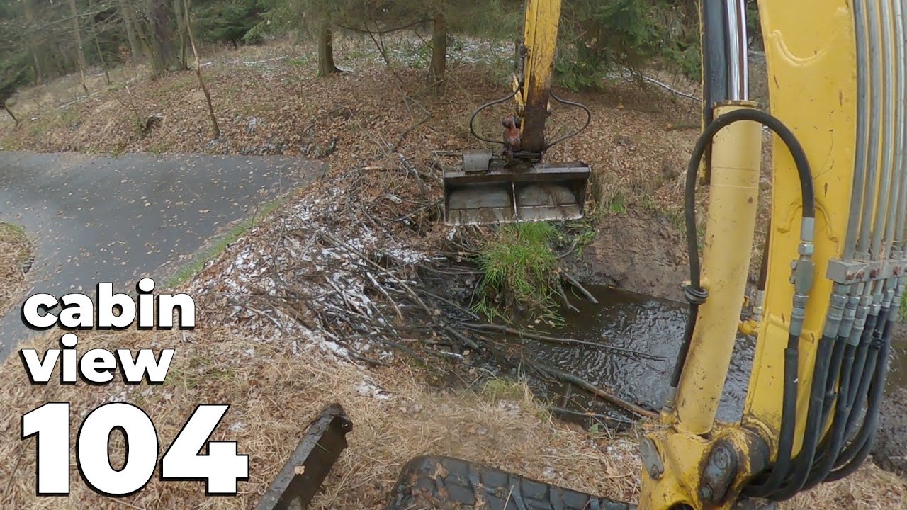 Beaver Dam Removal With Excavator No.104 - Dam Removal During Drainage Works