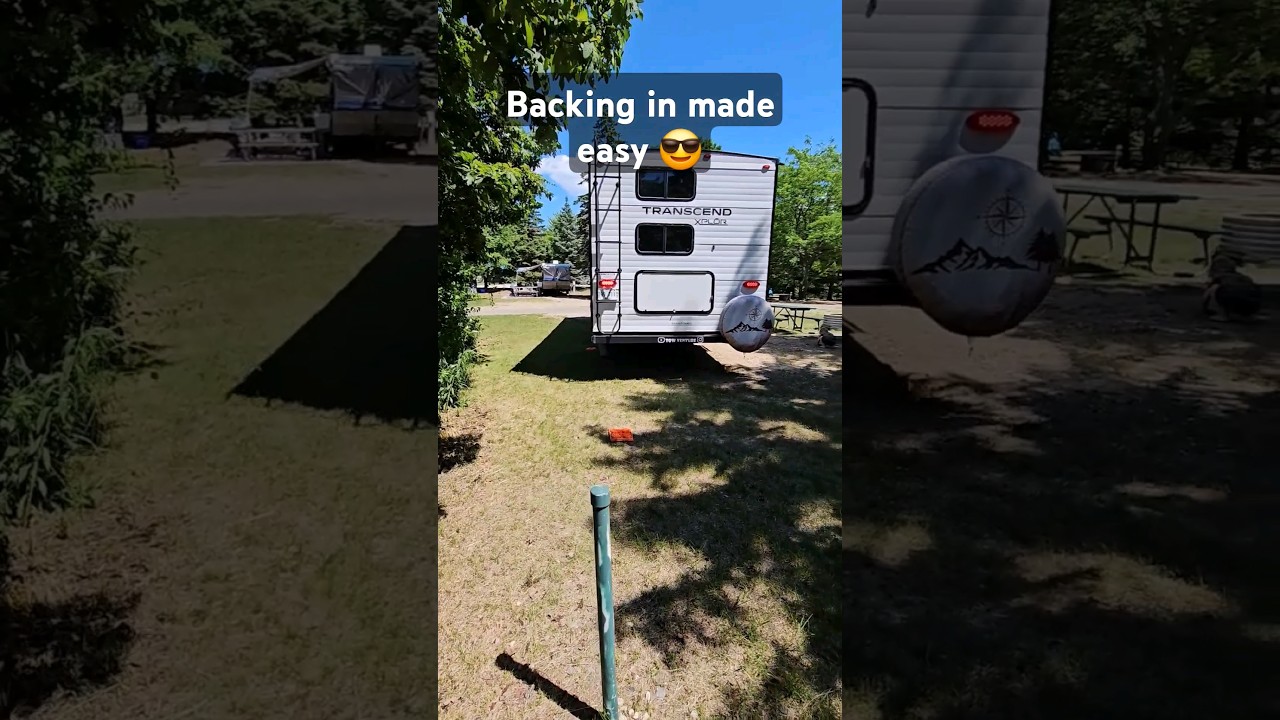 Backing in 🚗 made easy #camping #rv #camper #perfect #parking #tips #howto #workseverytime