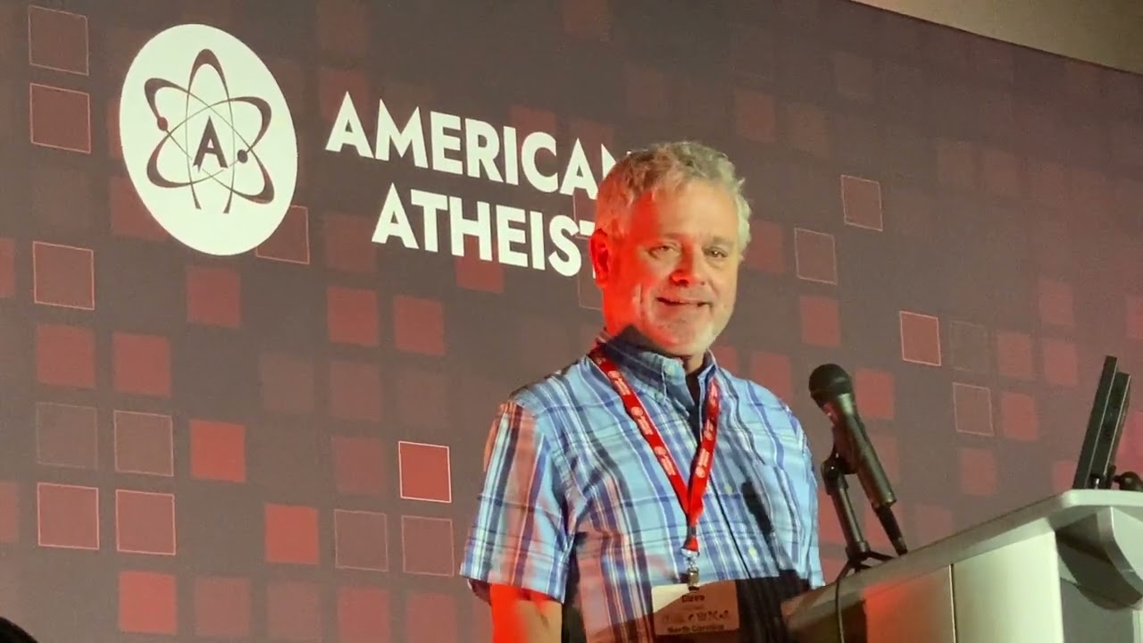 Dave presents the non-profit I Am Dying Out Loud at the American Atheist 2023 National Convention.