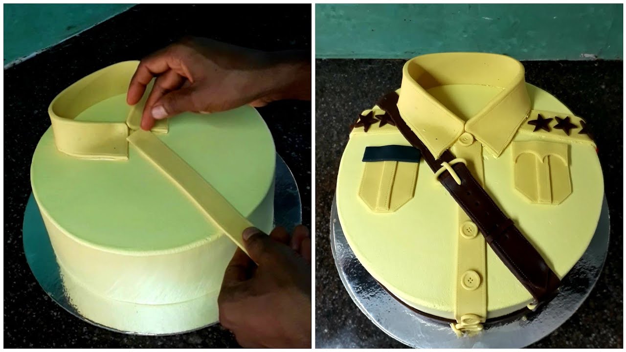 police uniform cake kaise banate hain police cake design shirt cake police cake shirt cake design