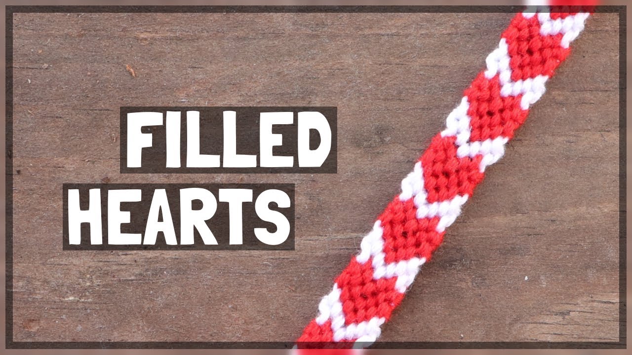 Filled Hearts Friendship Bracelet Tutorial [CC]