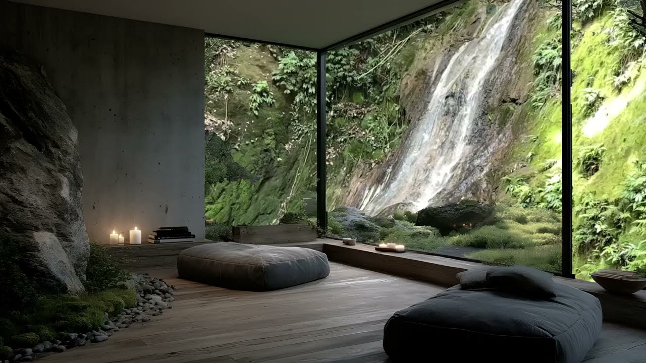 10 HOUR ZEN WATERFALL | Hidden Sanctuary Sounds for Deep Sleep (Series 2: Kyoto Retreat) 🇯🇵
