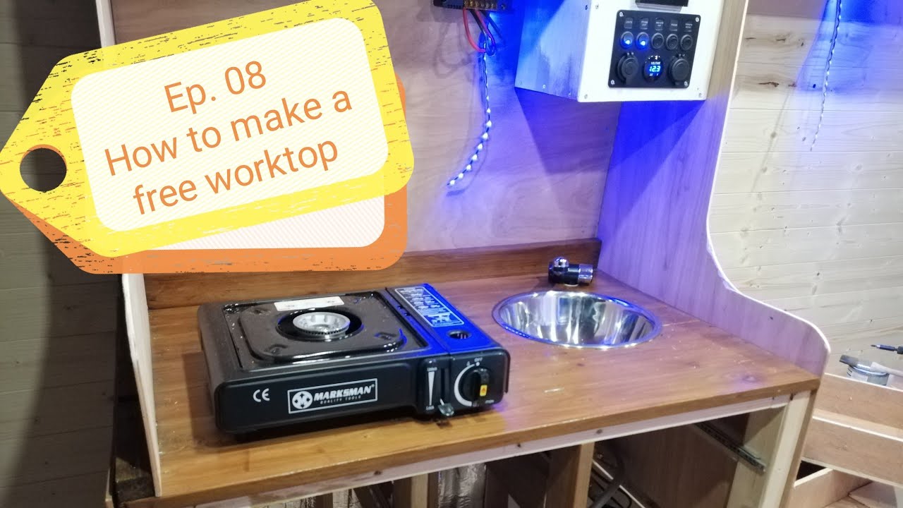 Create a Free Kitchen Unit worktop with Bed Slats:Vanlife Hack Revealed! #vanlife #campervan #diy