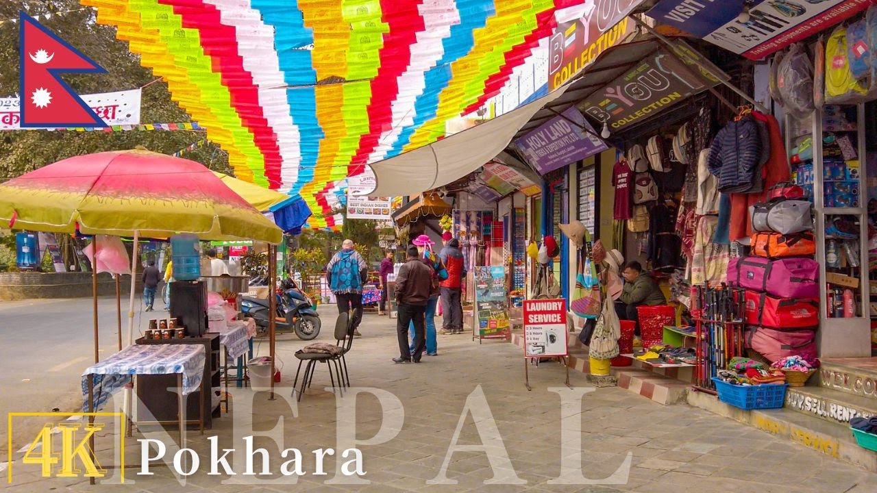 🇳🇵Best Nepal Street in Pokhara Lakeside पोखरा | 4K