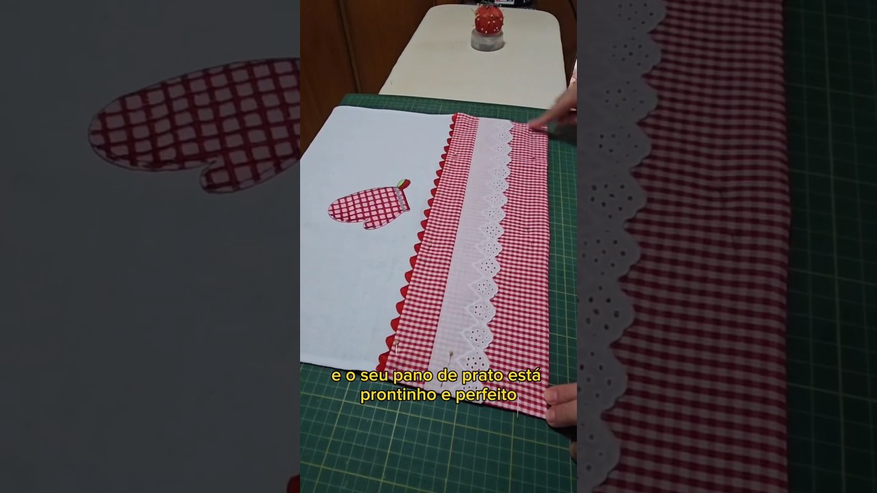 Pano de prato com barrado f&aacute;cil. #tutorial #passoapasso #panodeprato #cozinha #artes&atilde; #costura