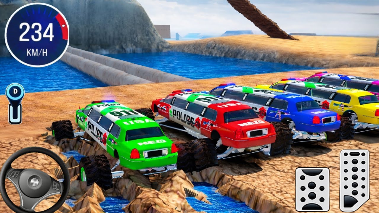 Juegos De Carros - Police Monster Truck Impossilbe Driver #35- US Car Stunts Racing Android Gameplay