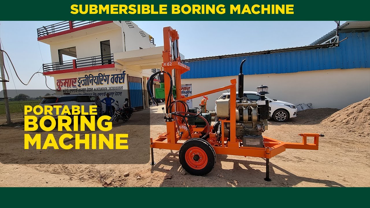 All About Mini Borewell machine With 3 cylinder Heavy engine || Kumar engineering works